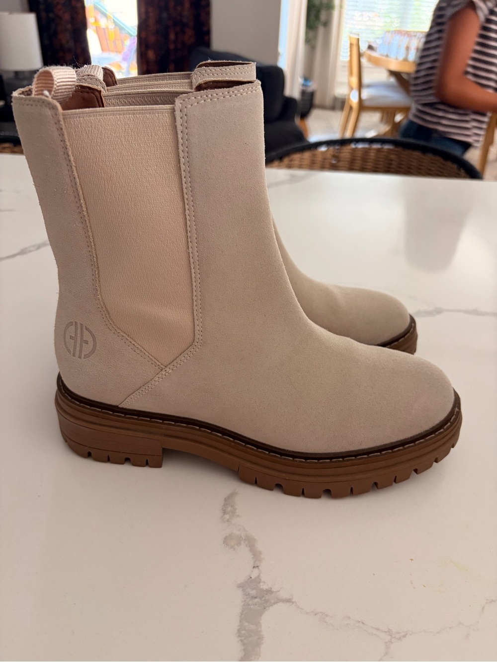 Cole Haan Grand 360 Women’s Cream Chelsea Lug Boots - Suede Look